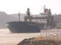 Ship entering Pedro Miguel Locks at Panama Canal